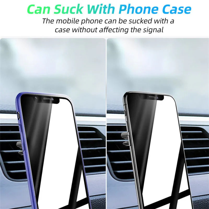 Magnetic car phone holder with fragrance diffuser clipped to car air vent