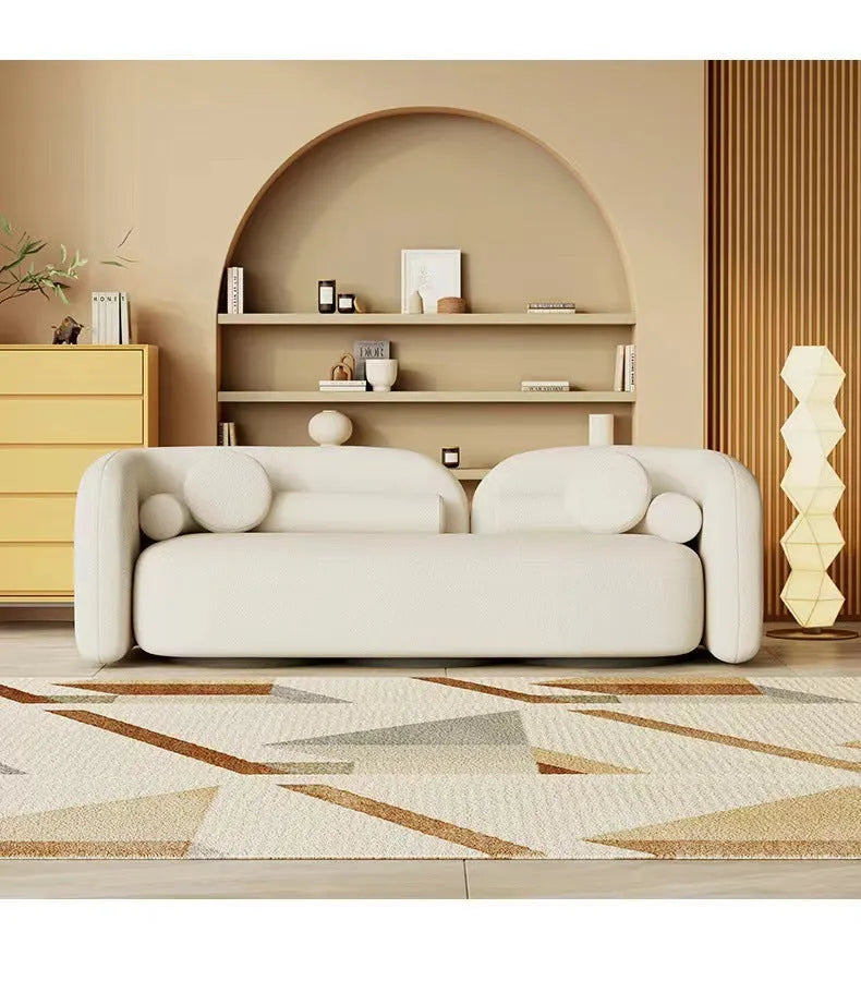 Nordic U-shaped fabric sofa combination with flannel upholstery, 170cm and 210cm sections, for hotel reception
