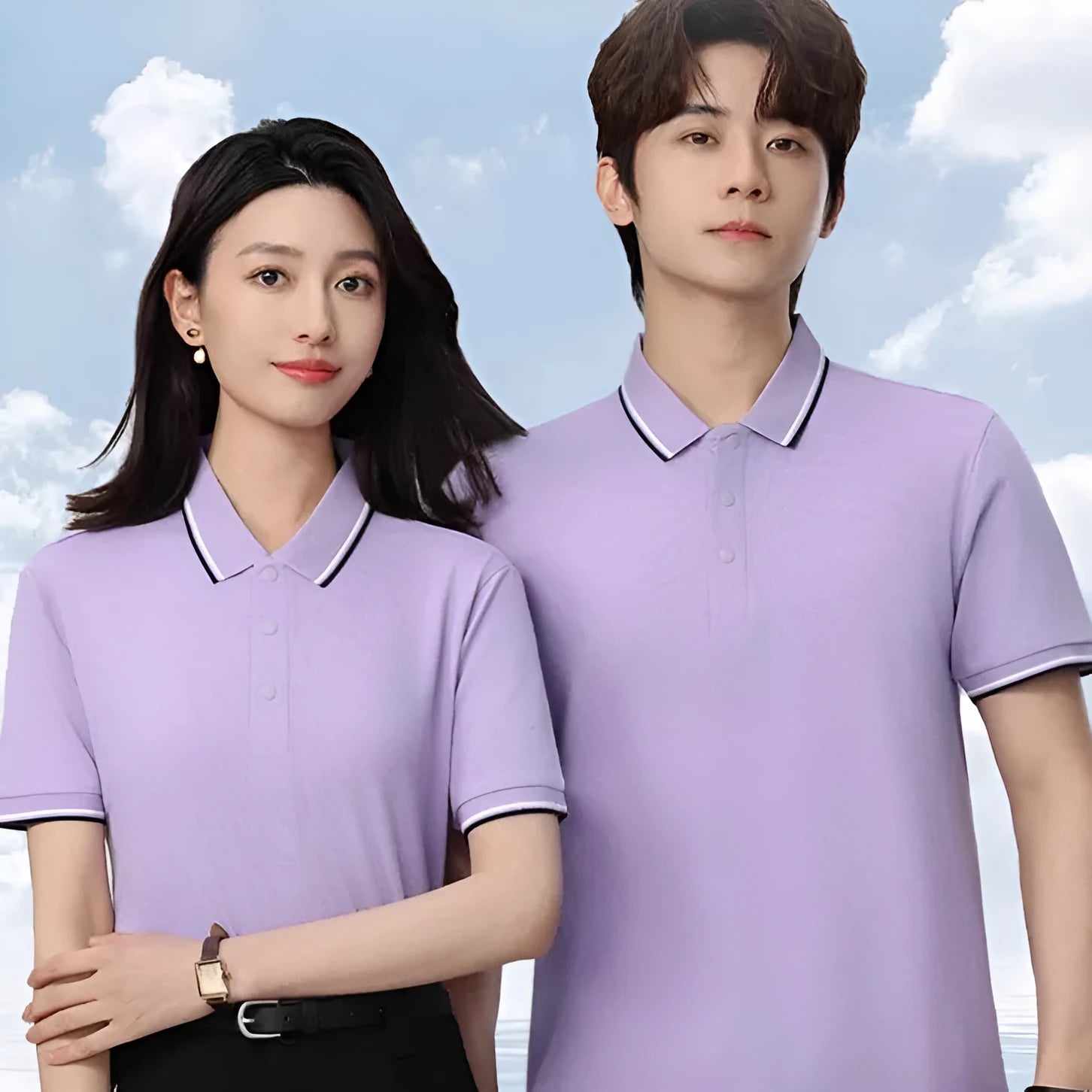 Short sleeve lapel work t-shirt in long-staple cotton available in multiple colours and sizes
