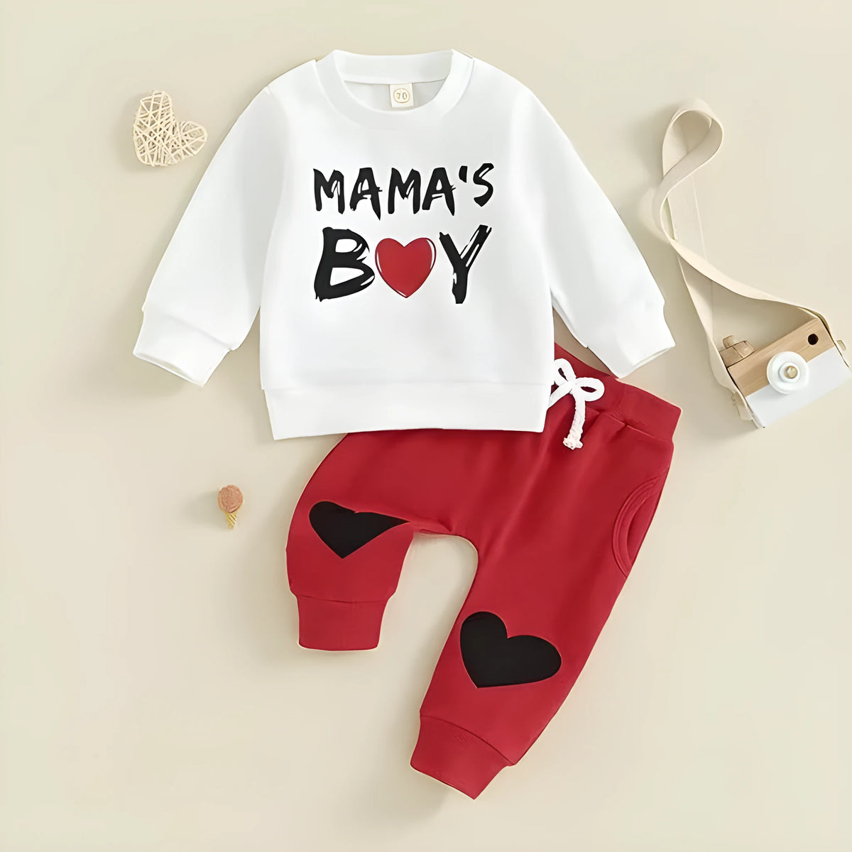 Baby Easter letter print white sweatshirt outfit with cotton lining top and pants