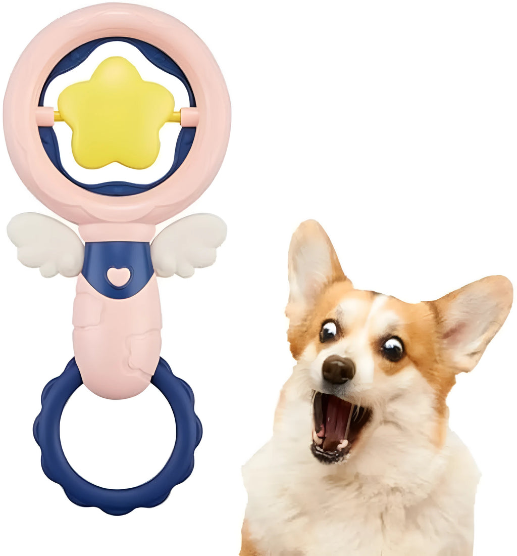 Set of four pink rubber dog chew toys for large breeds and aggressive chewers