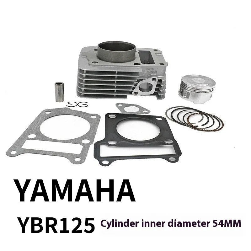 54mm stainless steel motorcycle cylinder set for YBR125 and XTZ125, 123cc single-cylinder replacement part