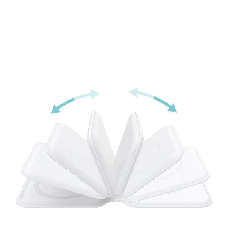 White foldable magnetic wireless charging dock in stand and flat modes