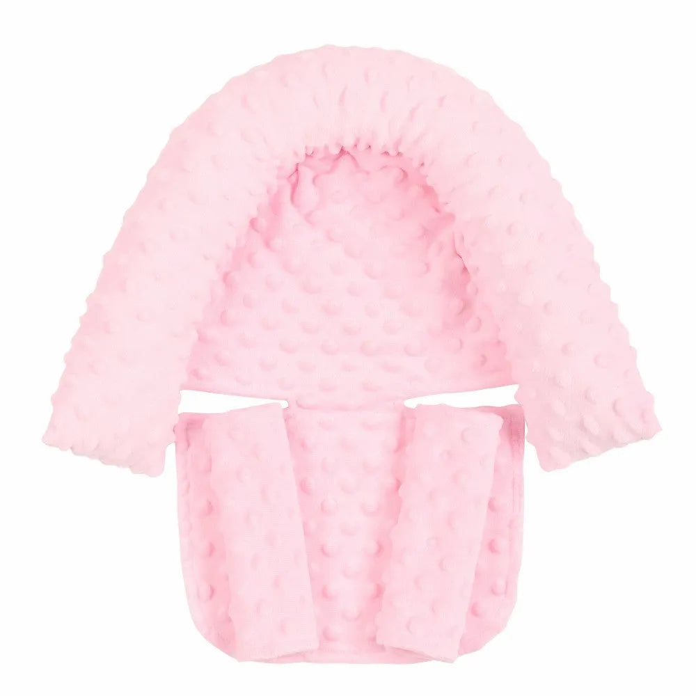 Babies' shaping pillow in Crystal Velvet fabric with two belts for head support, in white colour option