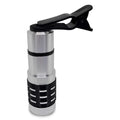 12x telescopic zoom lens with universal collar clip attached to a mobile phone for long-distance filming.