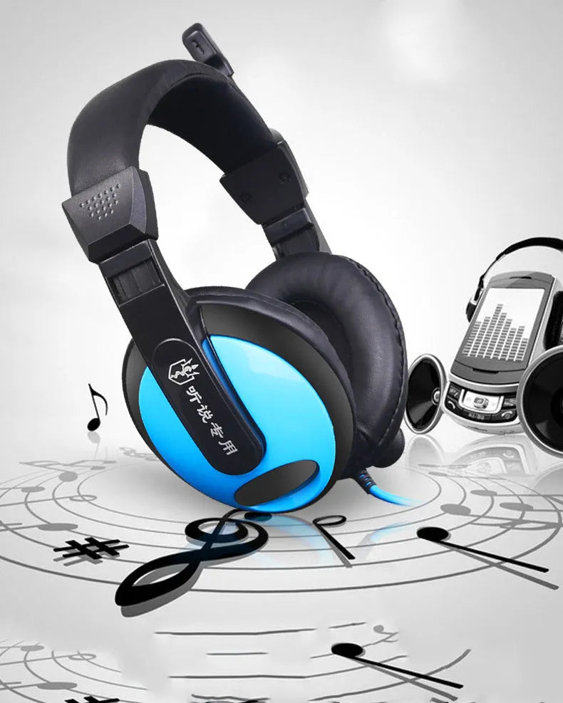 Wired e-sports gaming headset with 40mm speakers and attached microphone in blue, red, or dark red colour options