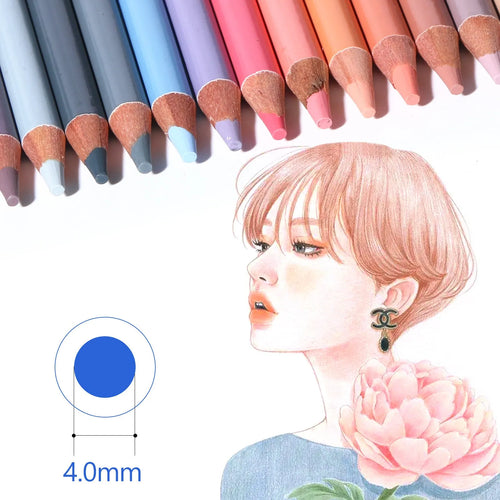 24-colour skin tone pencil set in round brush pot-style metal tin for portrait drawing