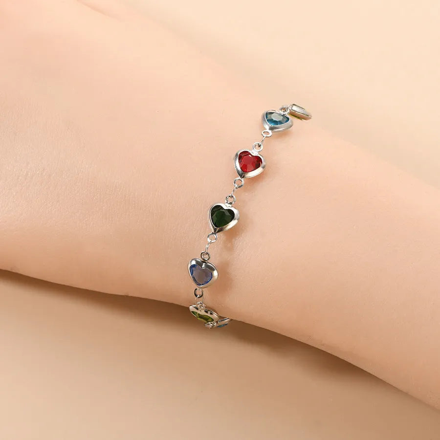 Devil's Eye geometric heart-shaped stainless steel bracelet in one of six electroplated colour options.