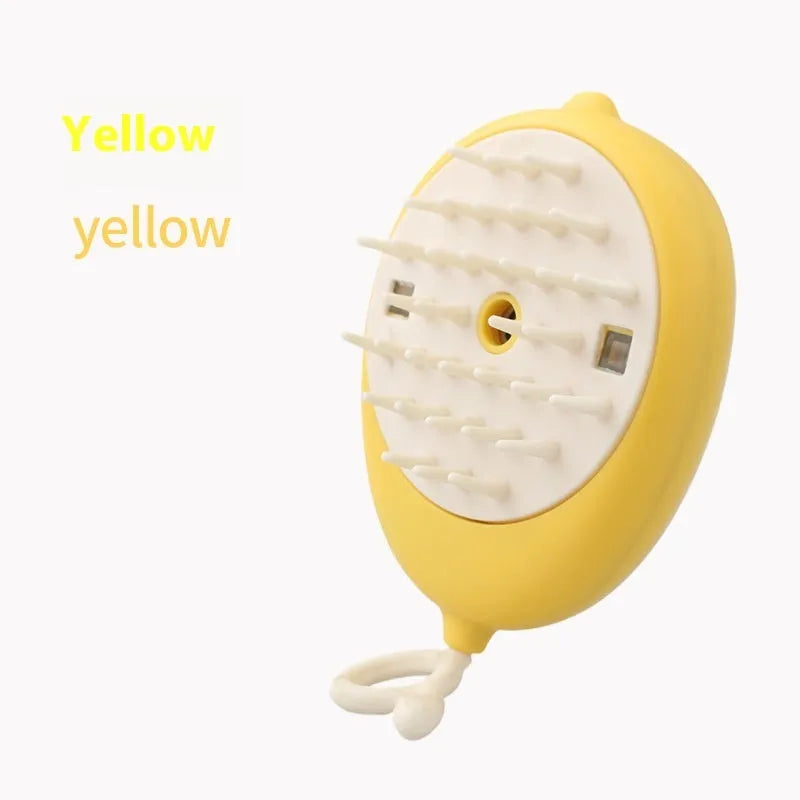 Pet grooming spray brush with massage steam function in ABS plastic with various colour handle options