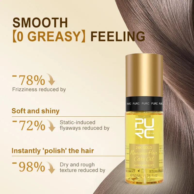 50ml yellow essential oil bottle for curly hair repair and scalp care