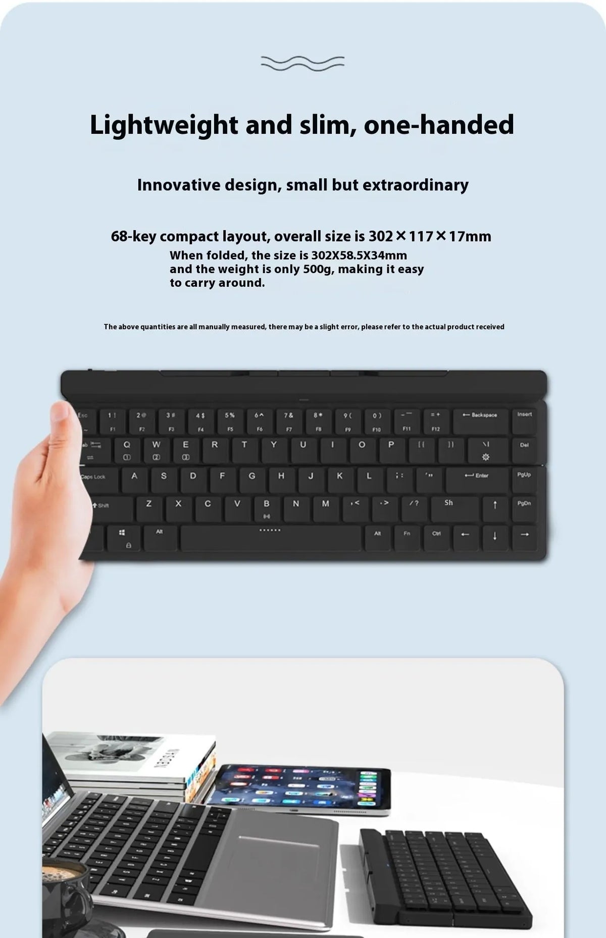 RK925 Bluetooth mechanical keyboard with low axis, black casing, for computer tablet and phone use