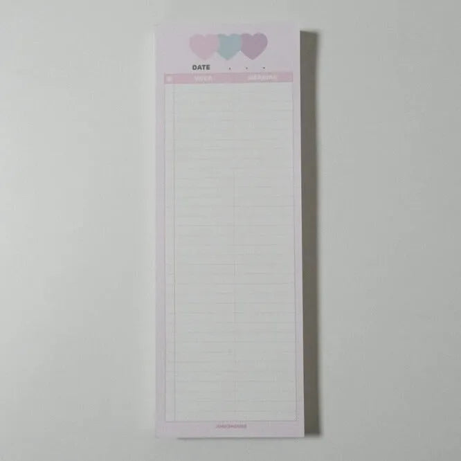 B5 half size vertical notepad for English word learning with pink, purple or blue cover options