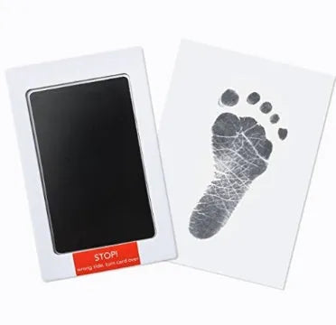 Non-toxic baby handprint and footprint kit with wash-free ink and printing table in black colour option