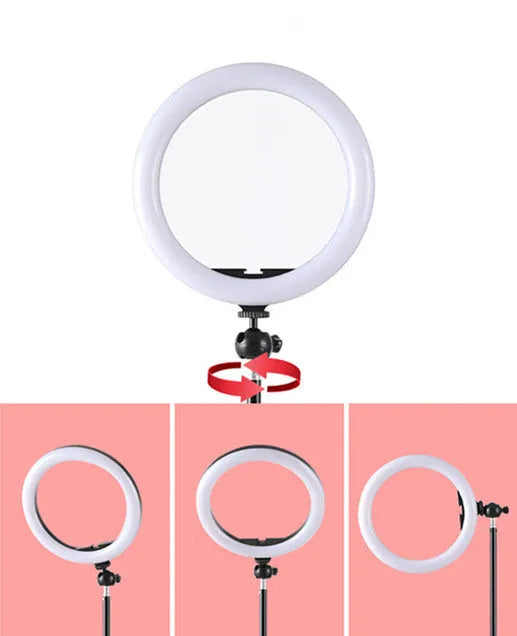 10-inch ring selfie light on a 19CM metal bracket for smartphone photography.