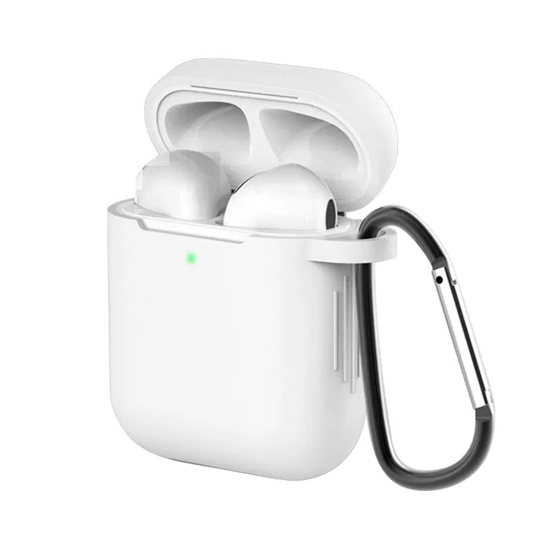 Silicone clamshell protective case for Apple AirPods 1 and 2 in various colours
