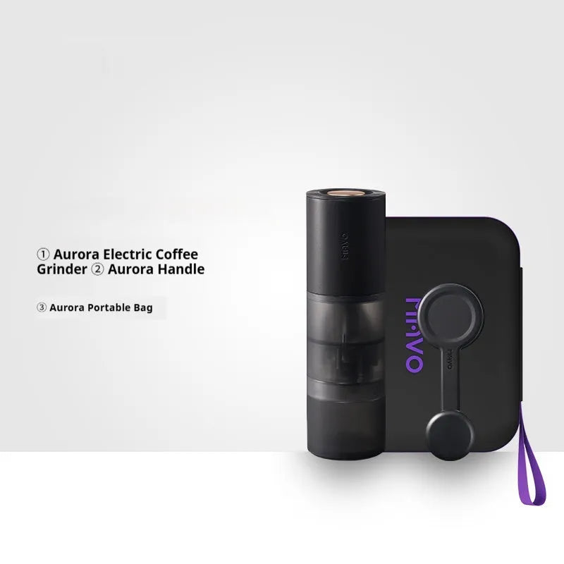 Electric coffee bean grinder with stainless steel blade and black housing