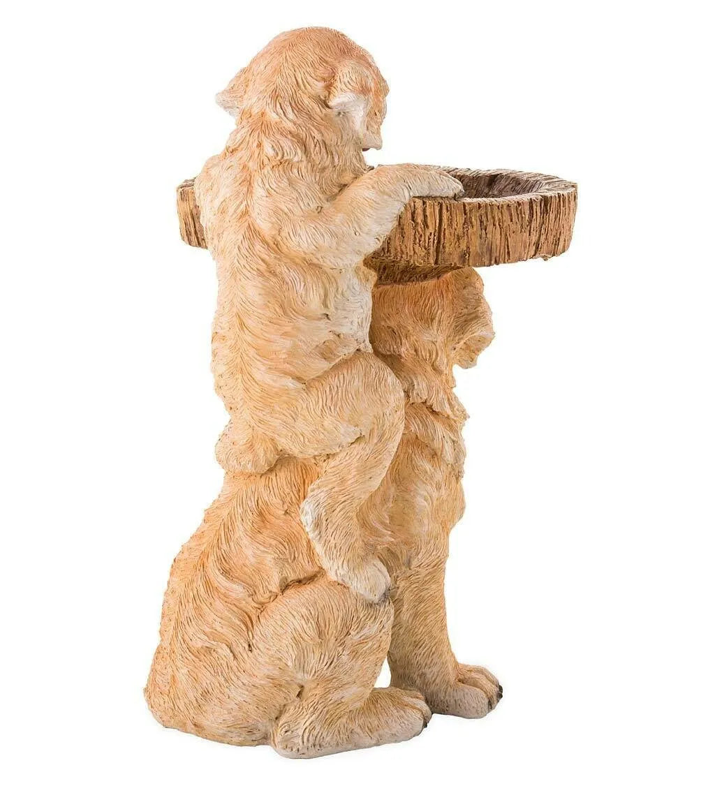 Garden Decoration Raccoon Resin Ornaments Handicraft Gardening Bird Drinking Ornaments Modern Simple Animal Sculpture Synthetic Resin Handmade 10x9x21cm 22x13x13cm Puppy Raccoon