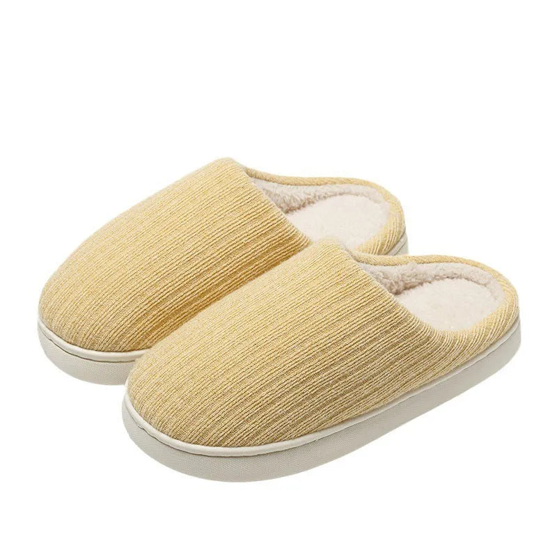 Elderly non-slip cotton slippers in light gray for men and women indoor use
