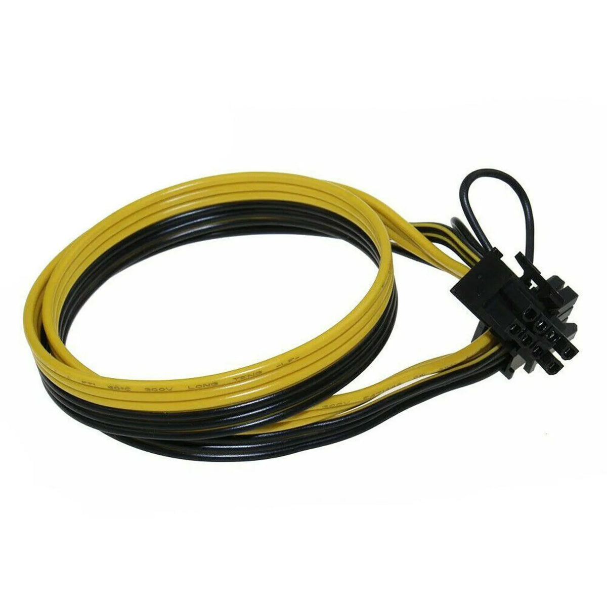 Yellow 6 pin to dual 8 pin graphics card power supply line, 70cm plastic adapter cable