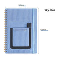 Erasable coil notebook with customisable cover options, featuring waterproof rock paper and included pen