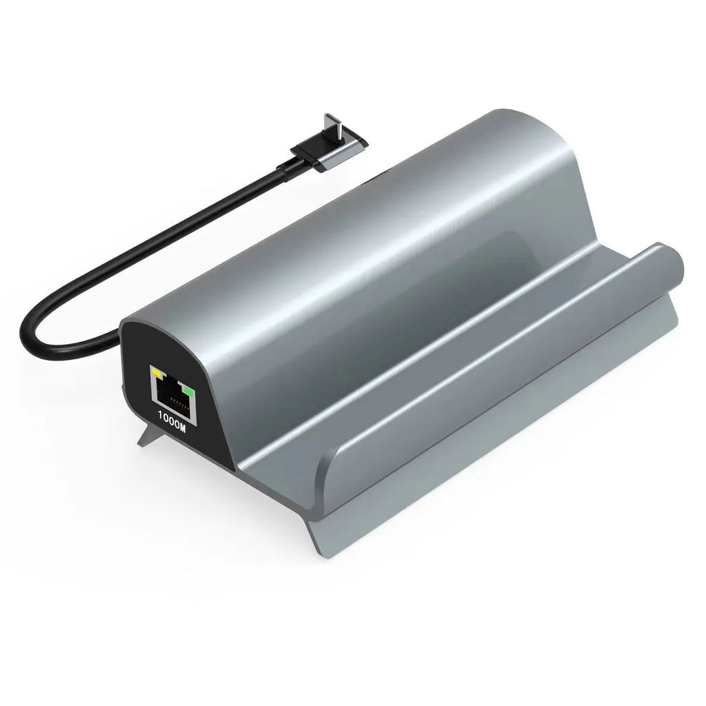 Black aluminium alloy 6-in-1 multifunctional docking station for Steam Deck with Type-C port