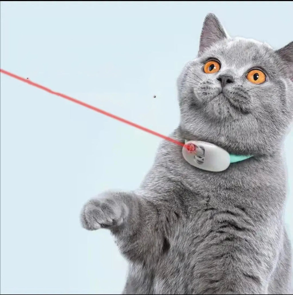 Automatic cat teaser with infrared laser pen light and monochrome PC TPC laser collar for cats