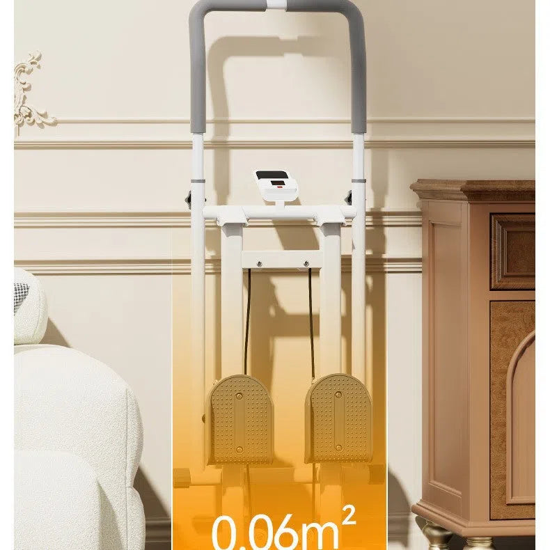 Multifunctional stair climber with steel frame in black for home fitness use