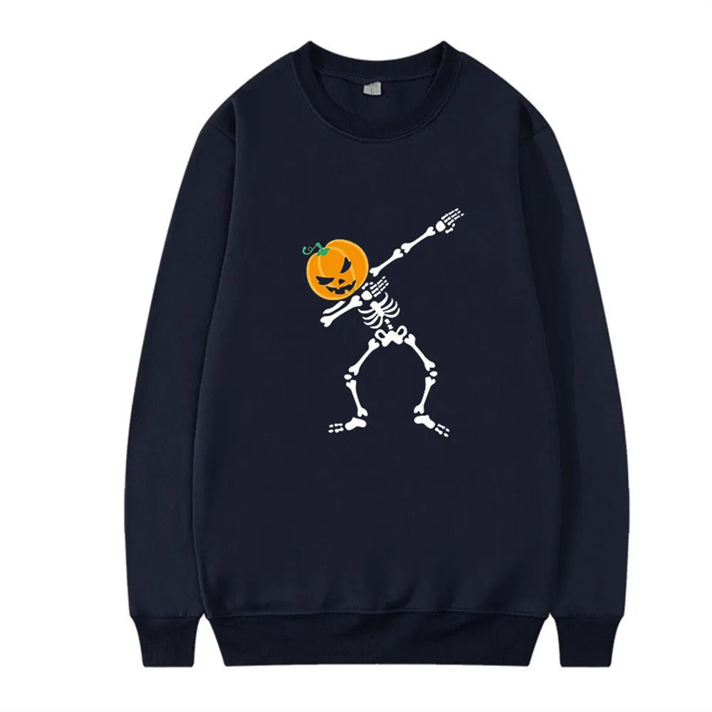 Women's casual printed long sleeve crew neck top in a cotton polyester blend fabric.