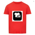 Red and white striped short sleeve T-shirt in Japanese retro style.