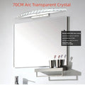 LED wall lamp with crystal face mask and stainless steel body, 44cm arc transparent crystal option