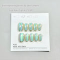 Electroplated Cat's Eye artificial nail set with Aurora armour finishes in short ladder sizes XS, S, M