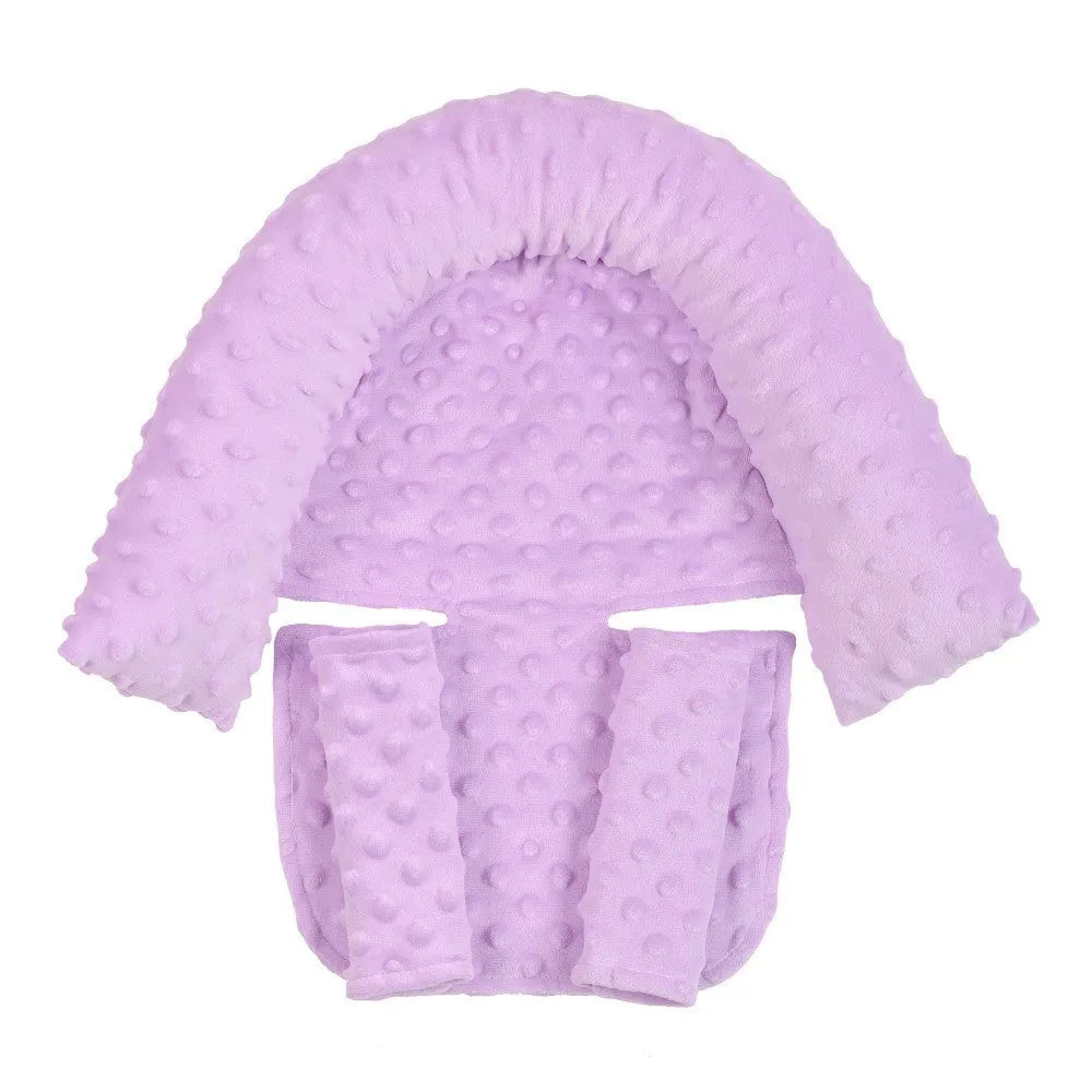 Babies' shaping pillow in Crystal Velvet fabric with two belts for head support, in white colour option