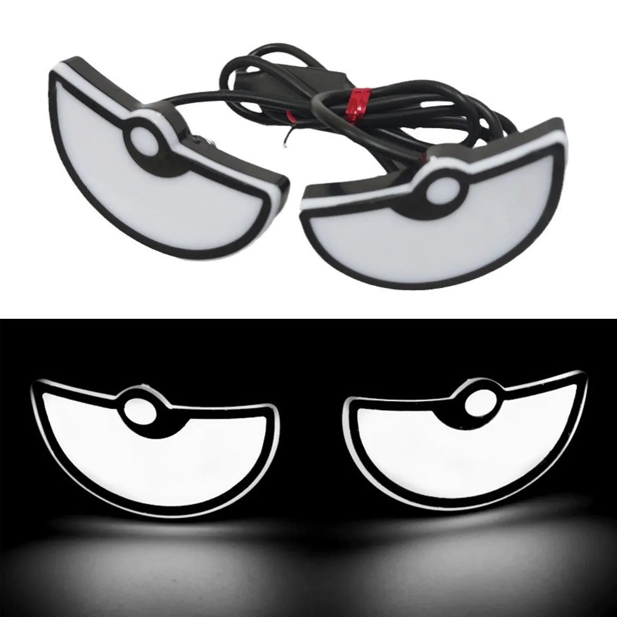 Triangle eyes motorcycle decorative light in semicircle shape plastic waterproof 12V set of two
