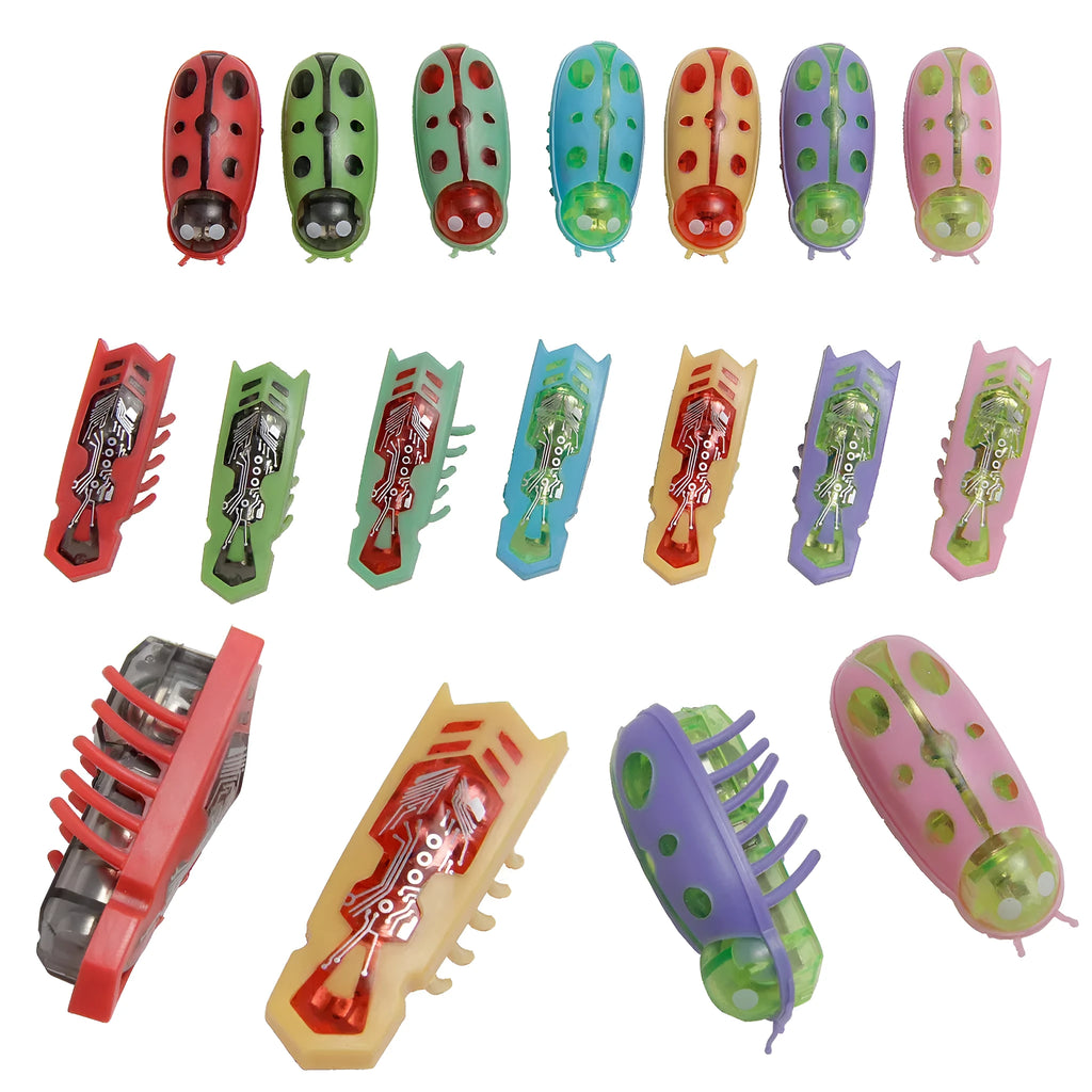 Mini electric bug pet toy with ladybird beetle shape showing angular legs and compact 4.5 cm PVC construction