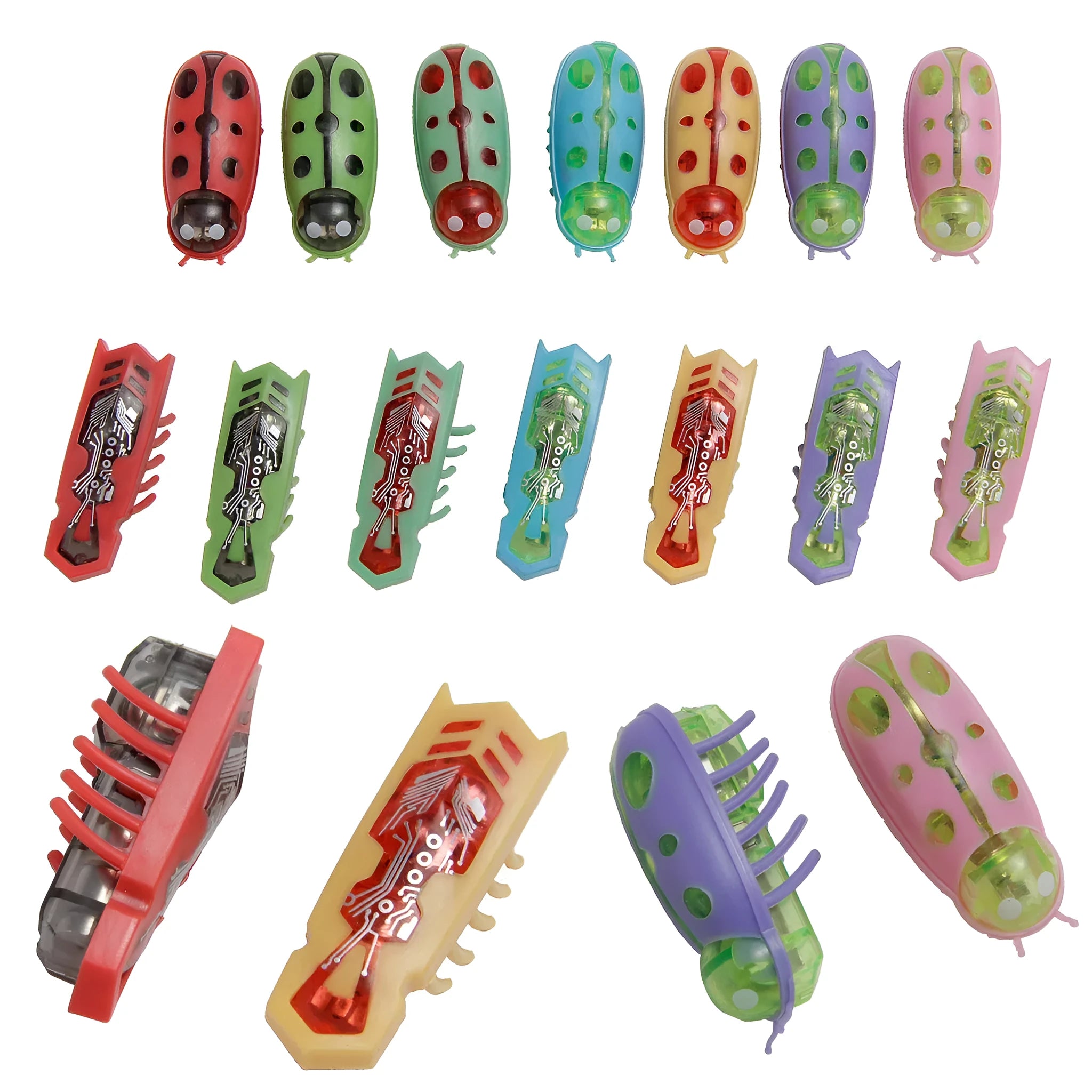 Mini electric bug pet toy with ladybird beetle shape showing angular legs and compact 4.5 cm PVC construction