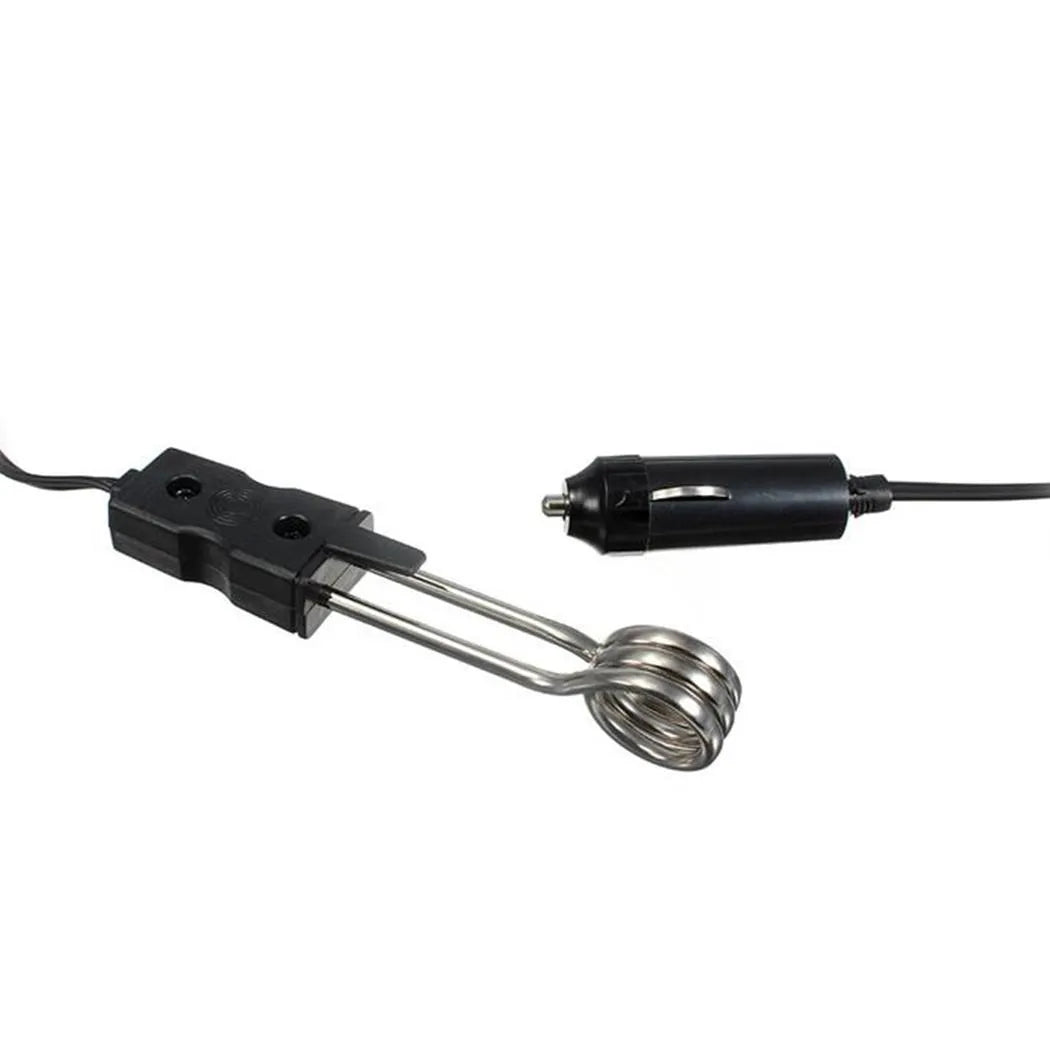 Black compact 12V 120W car water heater with copper element for General Motors vehicles
