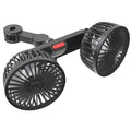 Black car USB rear pillow single head fan with universal mounting and USB power connection