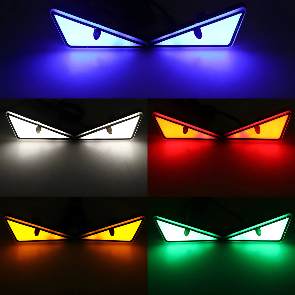 Triangle eyes motorcycle decorative light in semicircle shape plastic waterproof 12V set of two