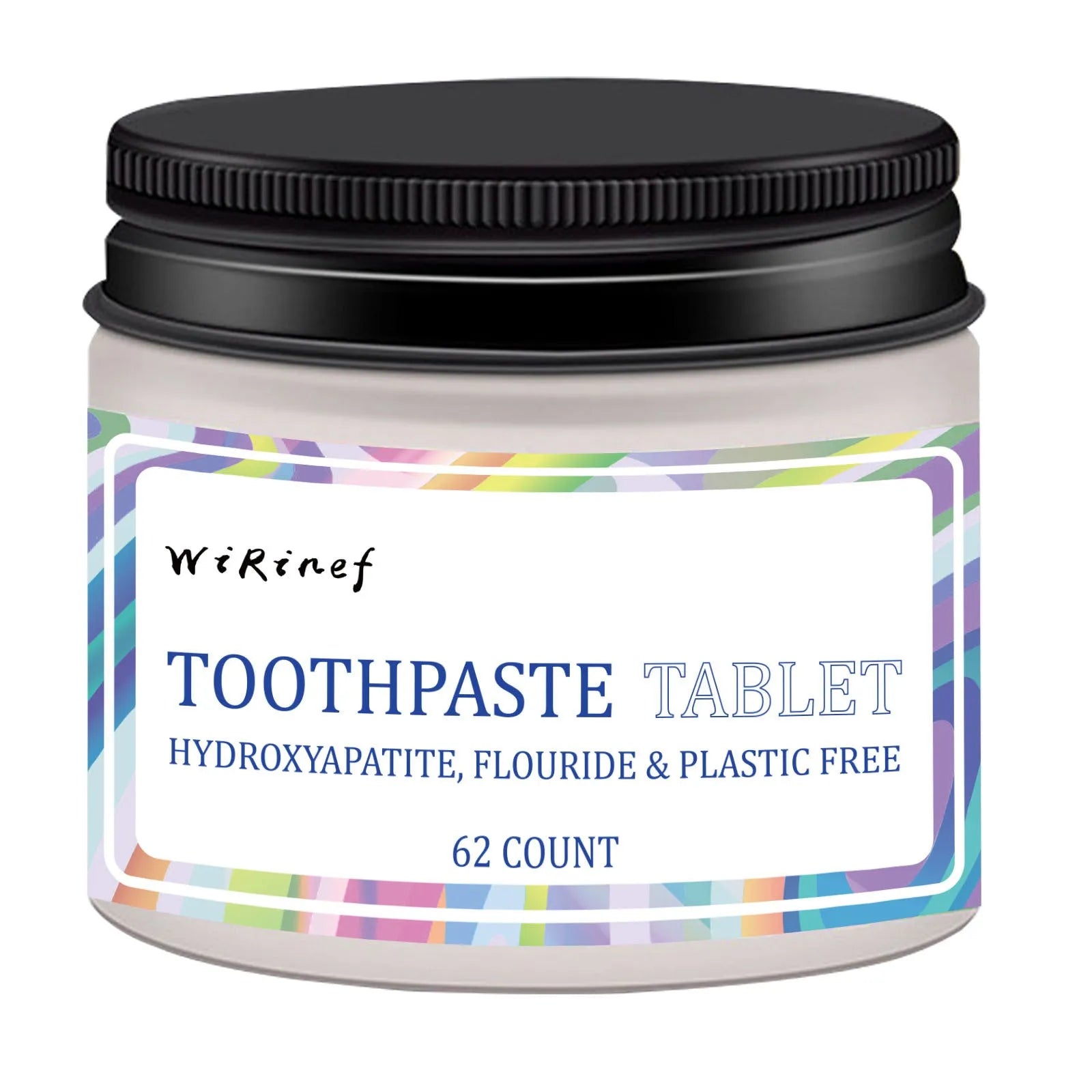 62 TP19 coloured solid toothpaste tablets in portable packaging for oral hygiene cleaning