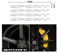 Four Car Personality Stretch SPORT decal stickers in sporty design, 13 cm long, black colour, on a car body panel