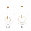 Gold wrought iron post-modern chandelier with single light, 200mm diameter, matte finish