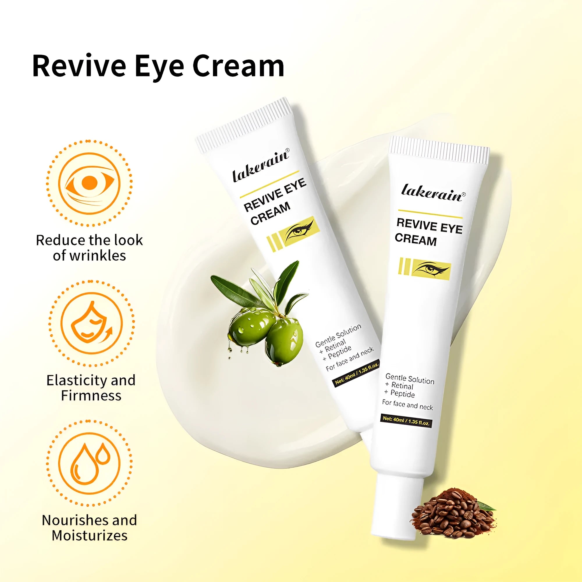 40ml tube of retinol eye cream for dark circles and fine lines