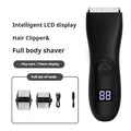 Rechargeable waterproof electric trimmer with digital display and ceramic blade, 139 x 45 x 36mm
