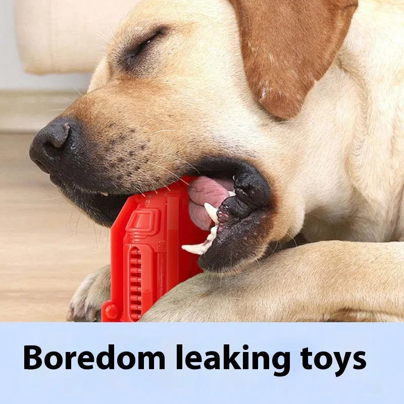 Pet food leakage toy dog bite creative in bright red TPR material