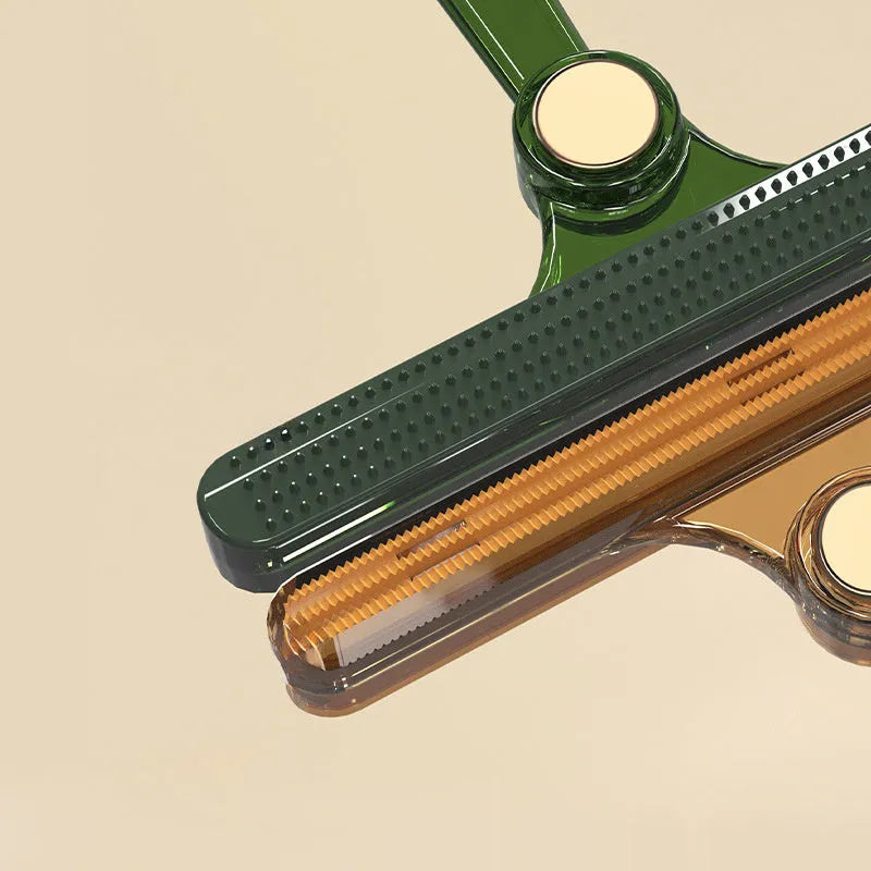 Manual fabric shaver for removing pilling from wool coats and sweaters, AS+TPE construction, 12x14.5x1.5cm, in green colour