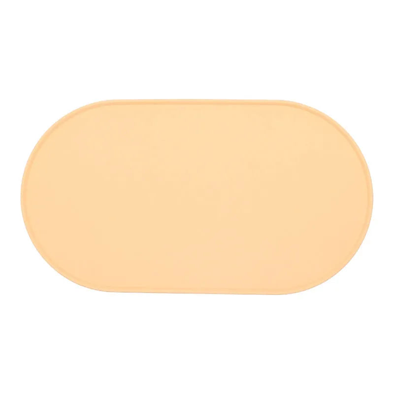 Silicone waterproof cat feeding placemat in green colour showing bowl placement