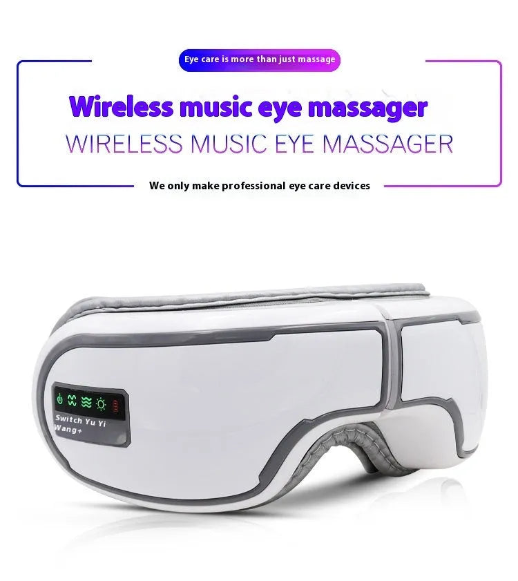 Wireless smart eye massager with protein skin and airbag hot compress