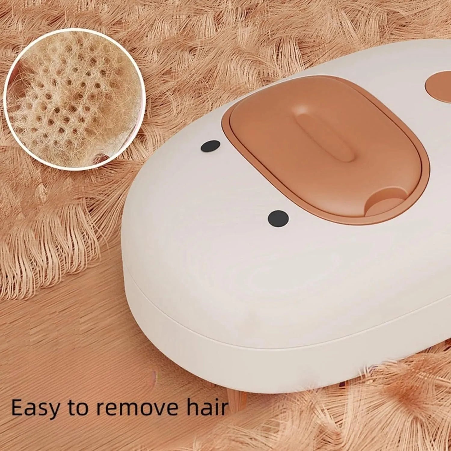 White rechargeable steam pet grooming brush with soft silicone teeth for cats and dogs.