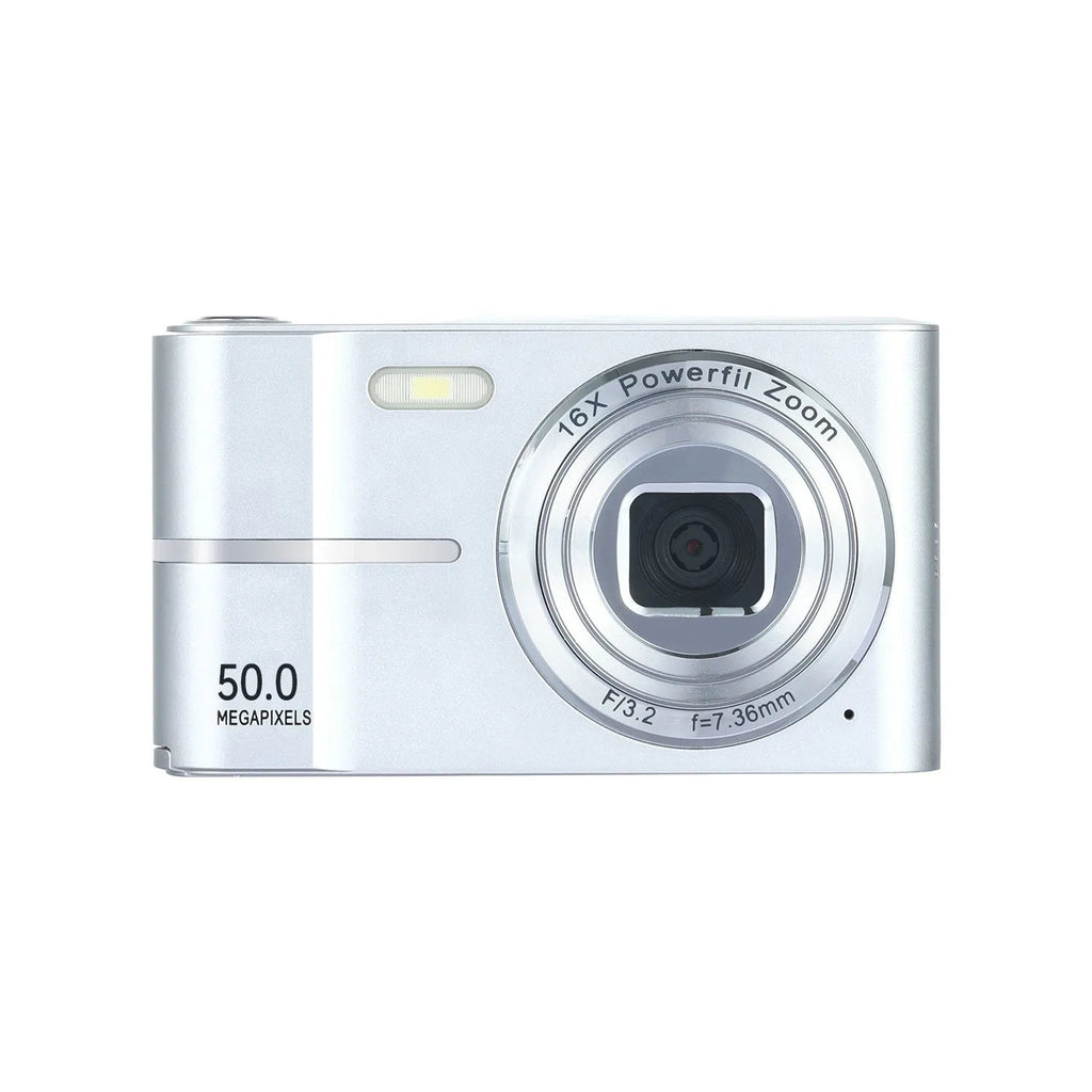 Compact HD 4K digital camera in black, green, pink, or white colours with full manual controls