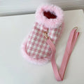 Pink cat cloak with hand-holding rope and matching beret cosplay costume set